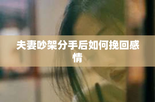 夫妻吵架分手后如何挽回感情