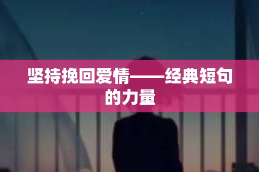 坚持挽回爱情——经典短句的力量