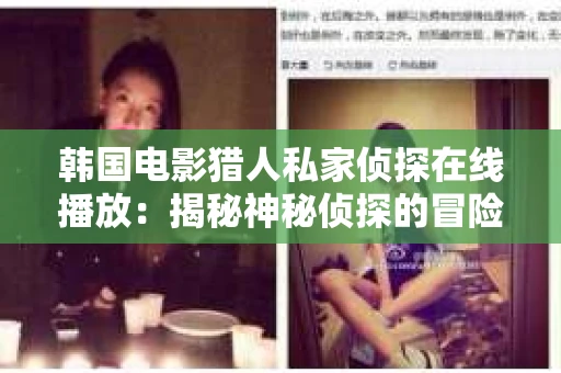 韩国电影猎人私家侦探在线播放：揭秘神秘侦探的冒险之旅