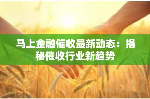 马上金融催收最新动态：揭秘催收行业新趋势