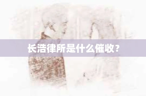 长浩律所是什么催收？