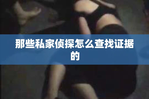 那些私家侦探怎么查找证据的