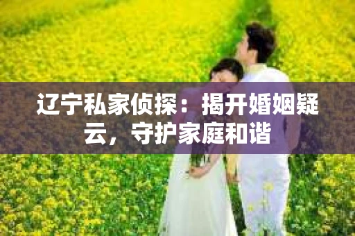辽宁私家侦探：揭开婚姻疑云，守护家庭和谐