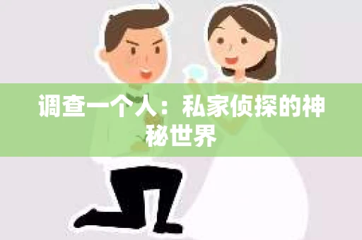 调查一个人：私家侦探的神秘世界