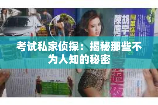 考试私家侦探：揭秘那些不为人知的秘密